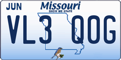 MO license plate VL3Q0G