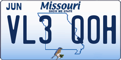 MO license plate VL3Q0H