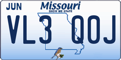 MO license plate VL3Q0J