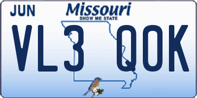 MO license plate VL3Q0K