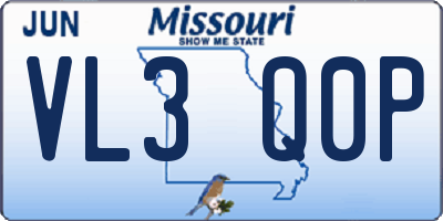 MO license plate VL3Q0P