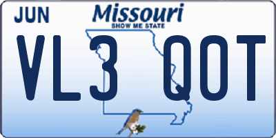 MO license plate VL3Q0T