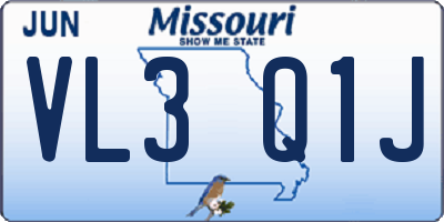 MO license plate VL3Q1J