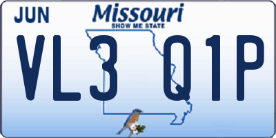 MO license plate VL3Q1P
