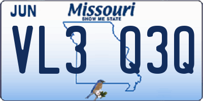 MO license plate VL3Q3Q