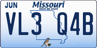 MO license plate VL3Q4B