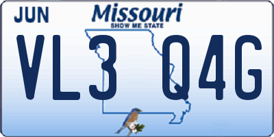 MO license plate VL3Q4G