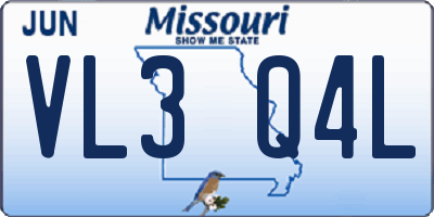 MO license plate VL3Q4L