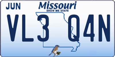 MO license plate VL3Q4N