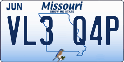 MO license plate VL3Q4P