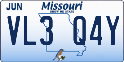 MO license plate VL3Q4Y
