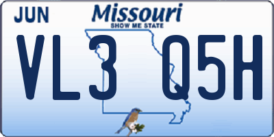 MO license plate VL3Q5H