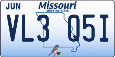 MO license plate VL3Q5I