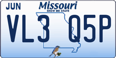 MO license plate VL3Q5P