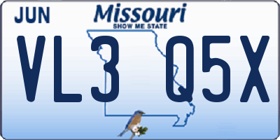 MO license plate VL3Q5X