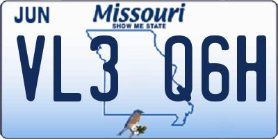 MO license plate VL3Q6H