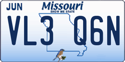 MO license plate VL3Q6N