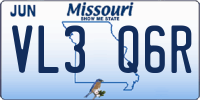MO license plate VL3Q6R