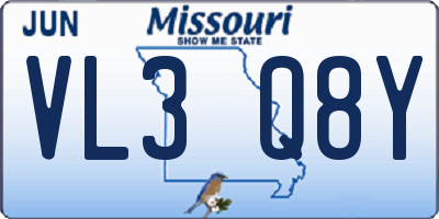 MO license plate VL3Q8Y
