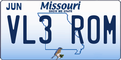 MO license plate VL3R0M