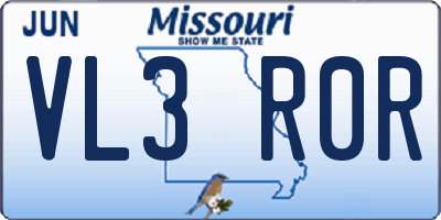 MO license plate VL3R0R