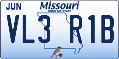 MO license plate VL3R1B