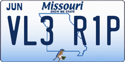 MO license plate VL3R1P