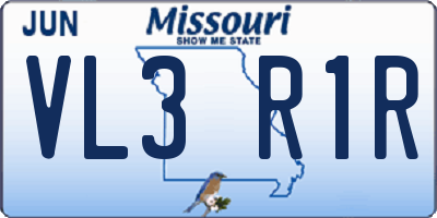 MO license plate VL3R1R