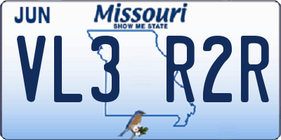MO license plate VL3R2R