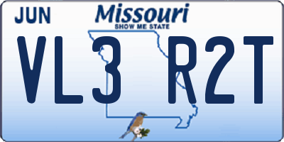 MO license plate VL3R2T