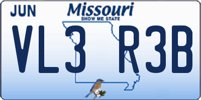MO license plate VL3R3B