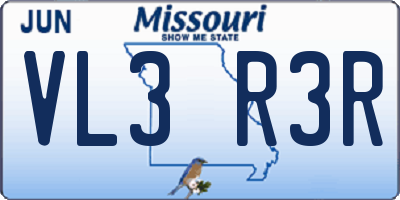 MO license plate VL3R3R