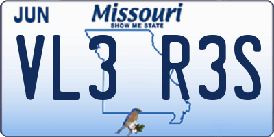 MO license plate VL3R3S