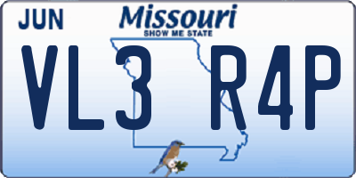 MO license plate VL3R4P