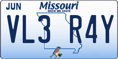 MO license plate VL3R4Y