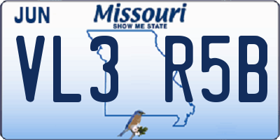 MO license plate VL3R5B