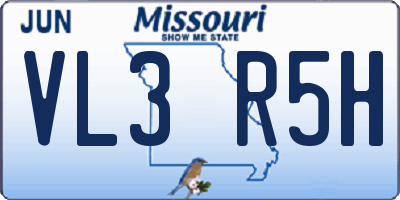 MO license plate VL3R5H
