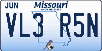 MO license plate VL3R5N