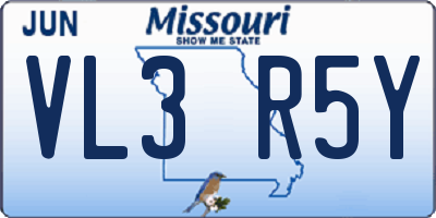 MO license plate VL3R5Y