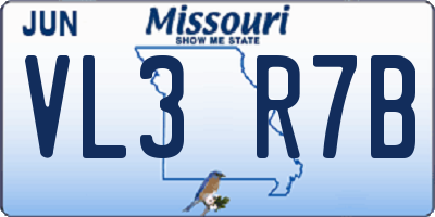 MO license plate VL3R7B