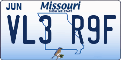 MO license plate VL3R9F
