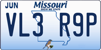 MO license plate VL3R9P