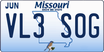 MO license plate VL3S0G