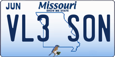 MO license plate VL3S0N