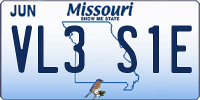 MO license plate VL3S1E