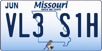 MO license plate VL3S1H