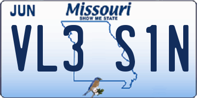 MO license plate VL3S1N