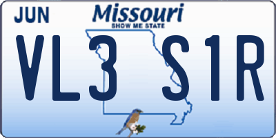 MO license plate VL3S1R