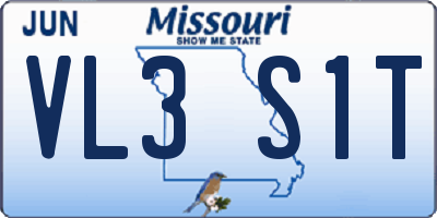 MO license plate VL3S1T