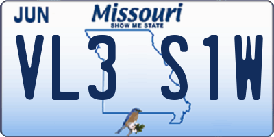 MO license plate VL3S1W